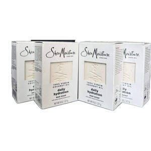 SheaMoisture 100% Virgin Coconut Oil Bar Soap 8oz – 4 Pack – New